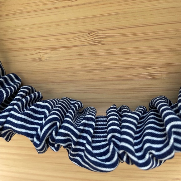 Navy Stripe Twist Headband With Elastic - Picture 3 of 4